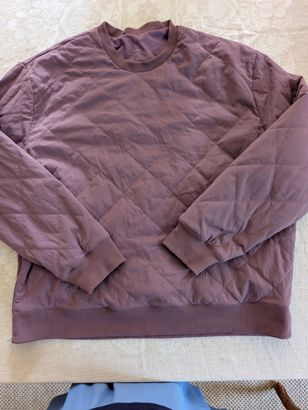 adidas Men's Quilted Crewneck Sweatshirt in Dusty Mauve